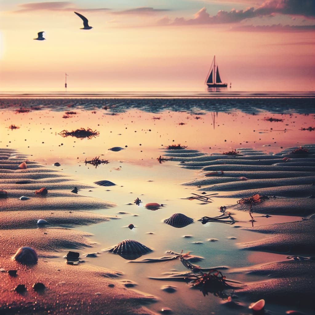 A serene landscape of a beach v1