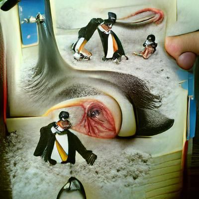 Extremely disturbing penguin surrealism