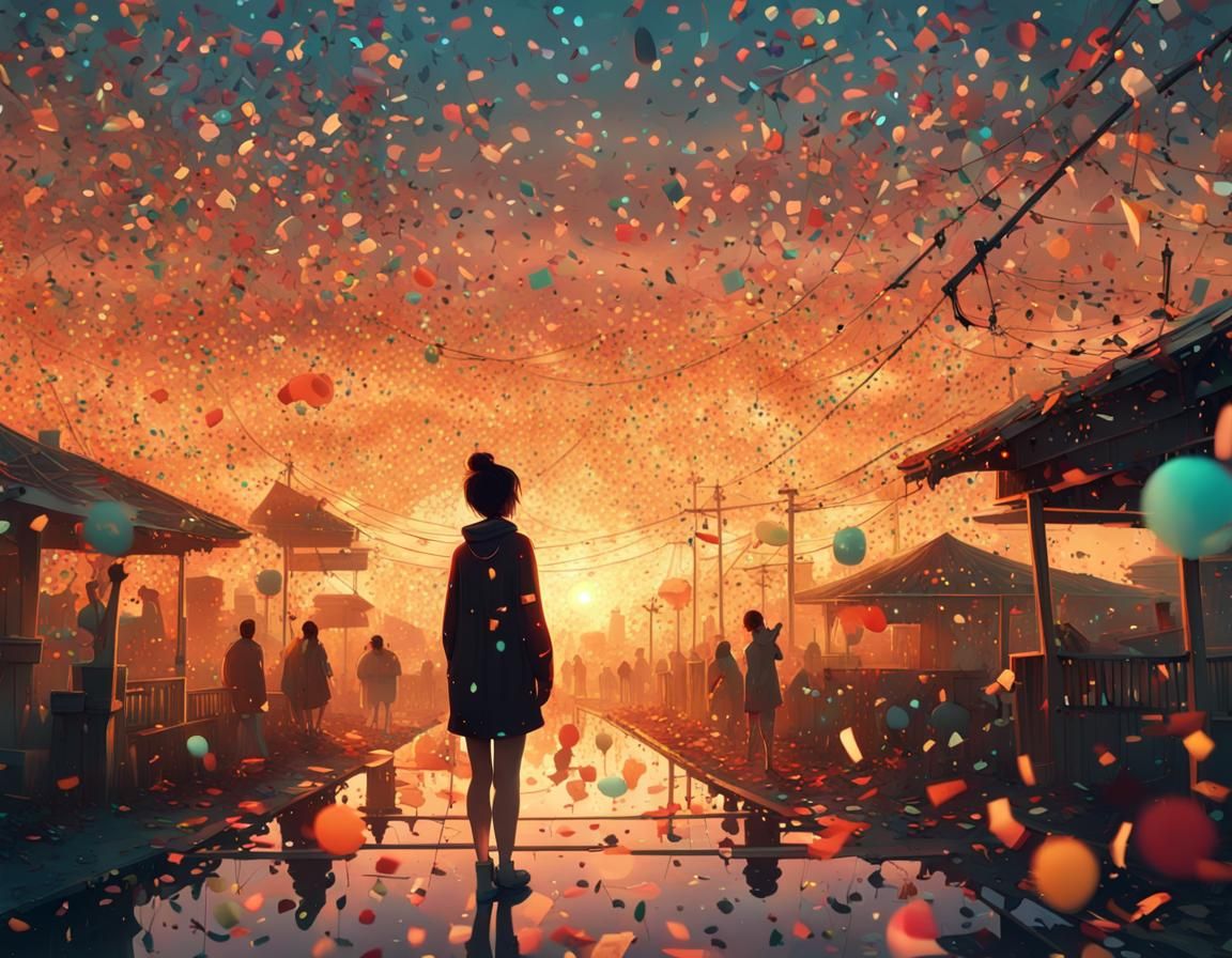 a shower of confetti  by @undefined