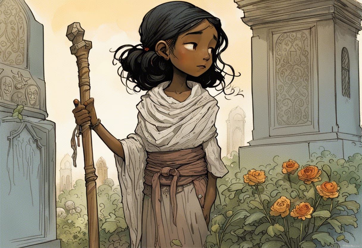 Sajisi, former Empress of Nemez - wandering in a a graveyard of renegades to give homage  by @Albatenente