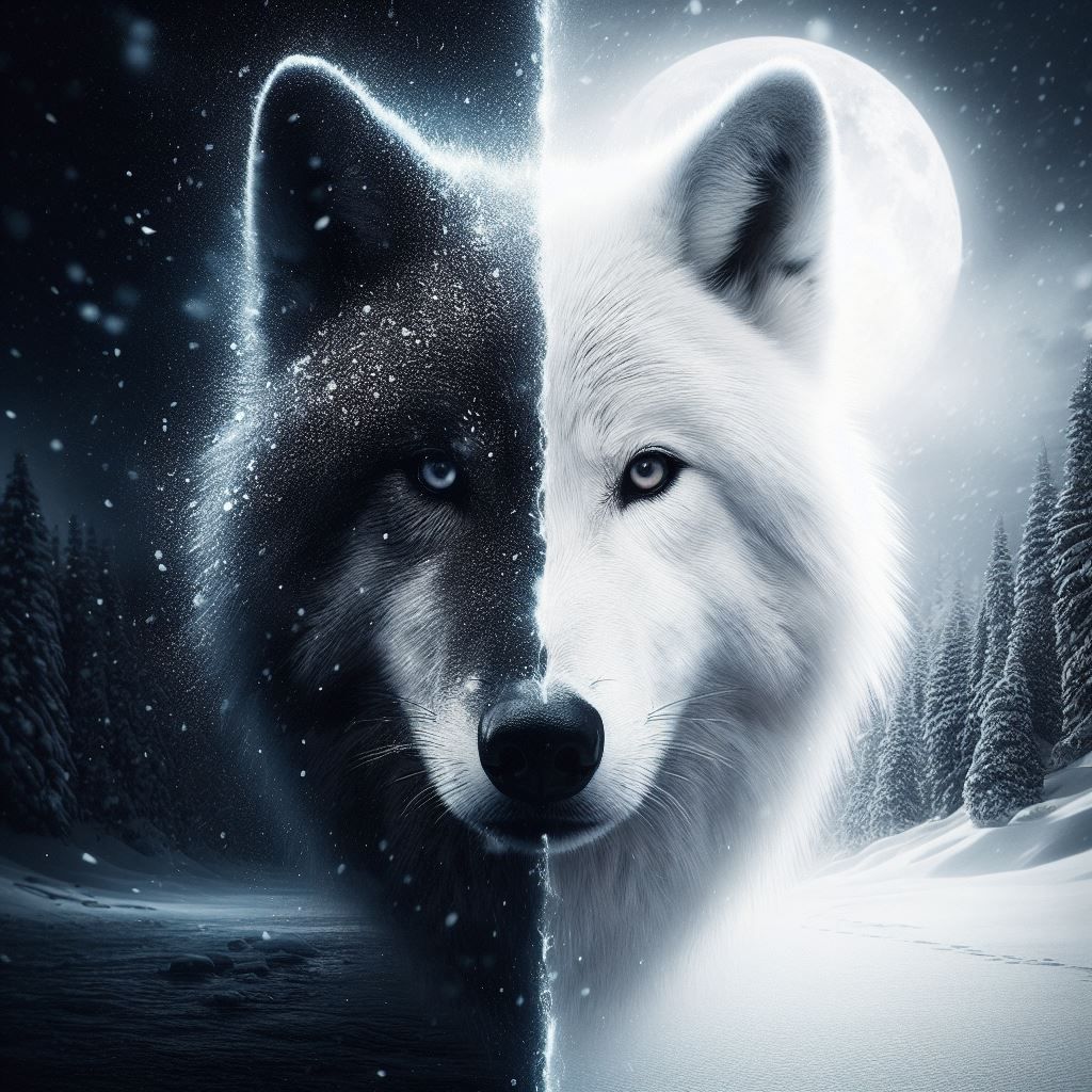 Black And White Wolf