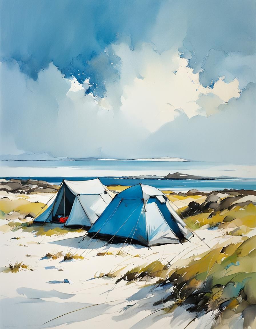 Camping next to the beach on a Scottish Island  by @Northview