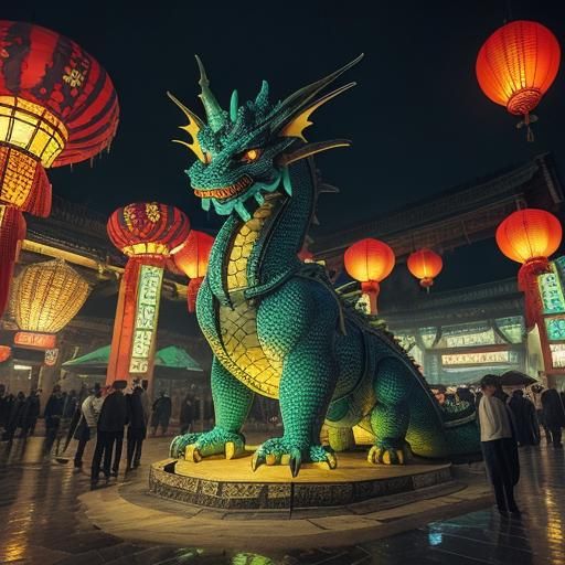 Surreal Dragon Theme Park in Salvador Dali Style