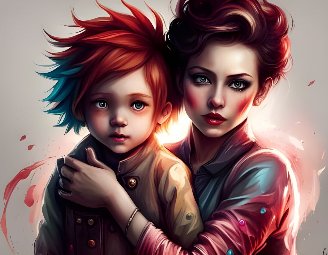 Mother and Son - AI Generated Artwork - NightCafe Creator
