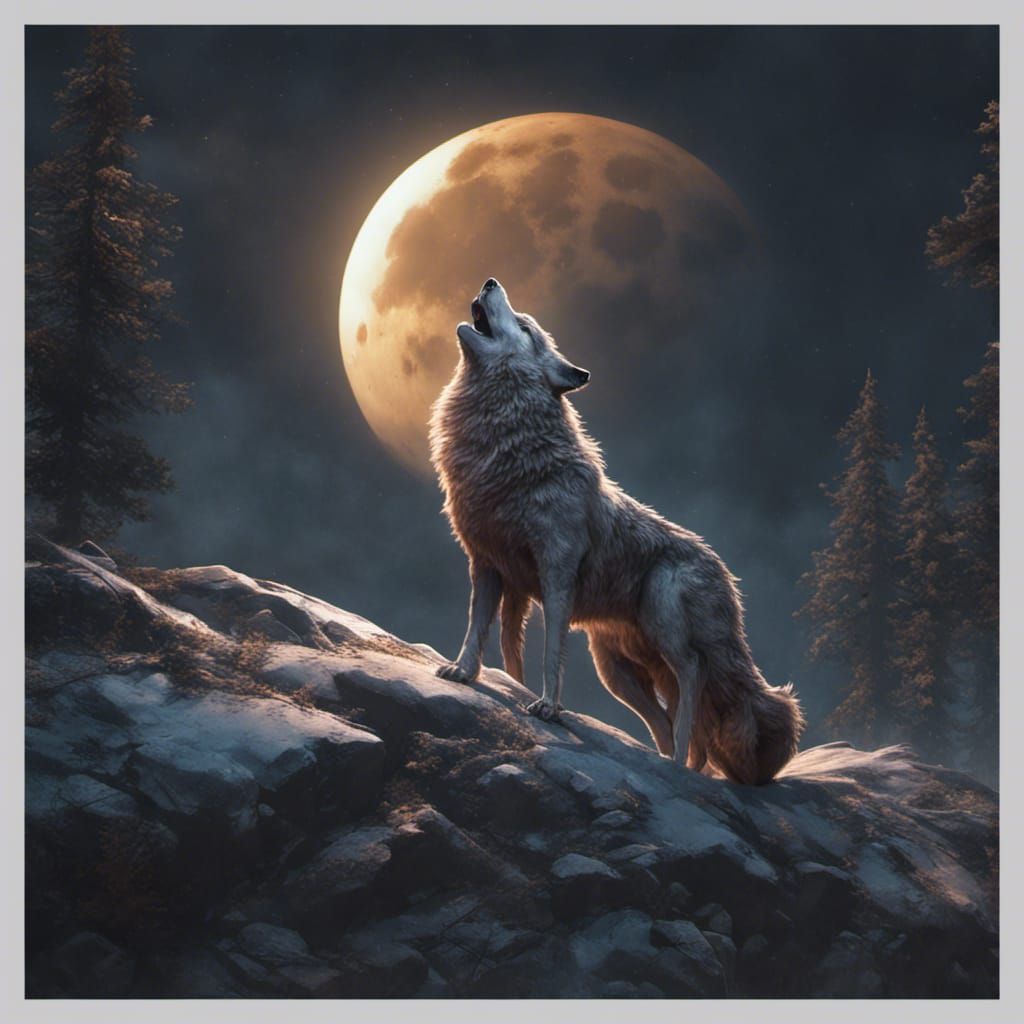 Lone Wolf Howling: Dark Fantasy Concept Art