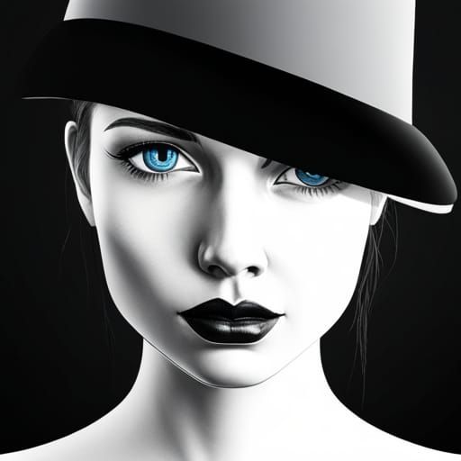 Thug girl with beautiful delicate face and big blue eyes. Sh...