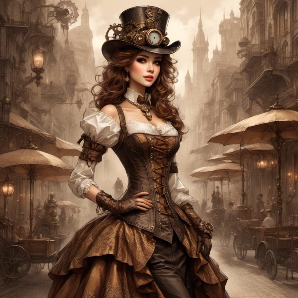 <lora:sMOre:1.0> A steampunk beauty queen