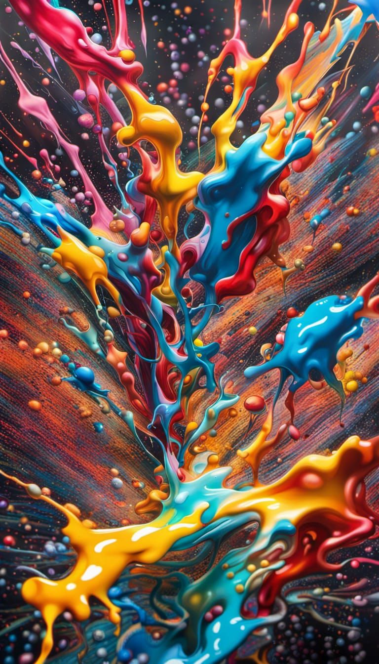 Exploding paint - Hyperrealistic Multiverse Splash Art in S...