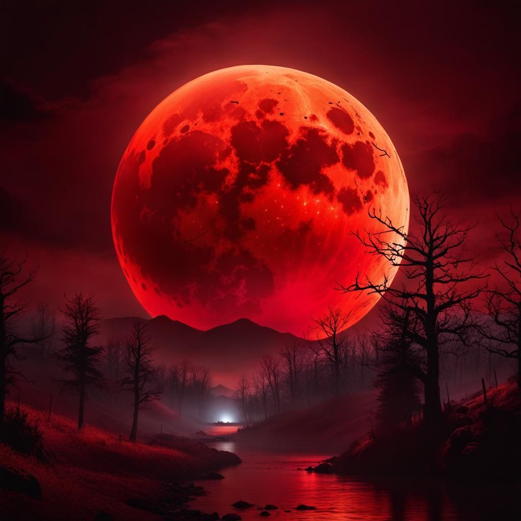 Red moon  by @Pez