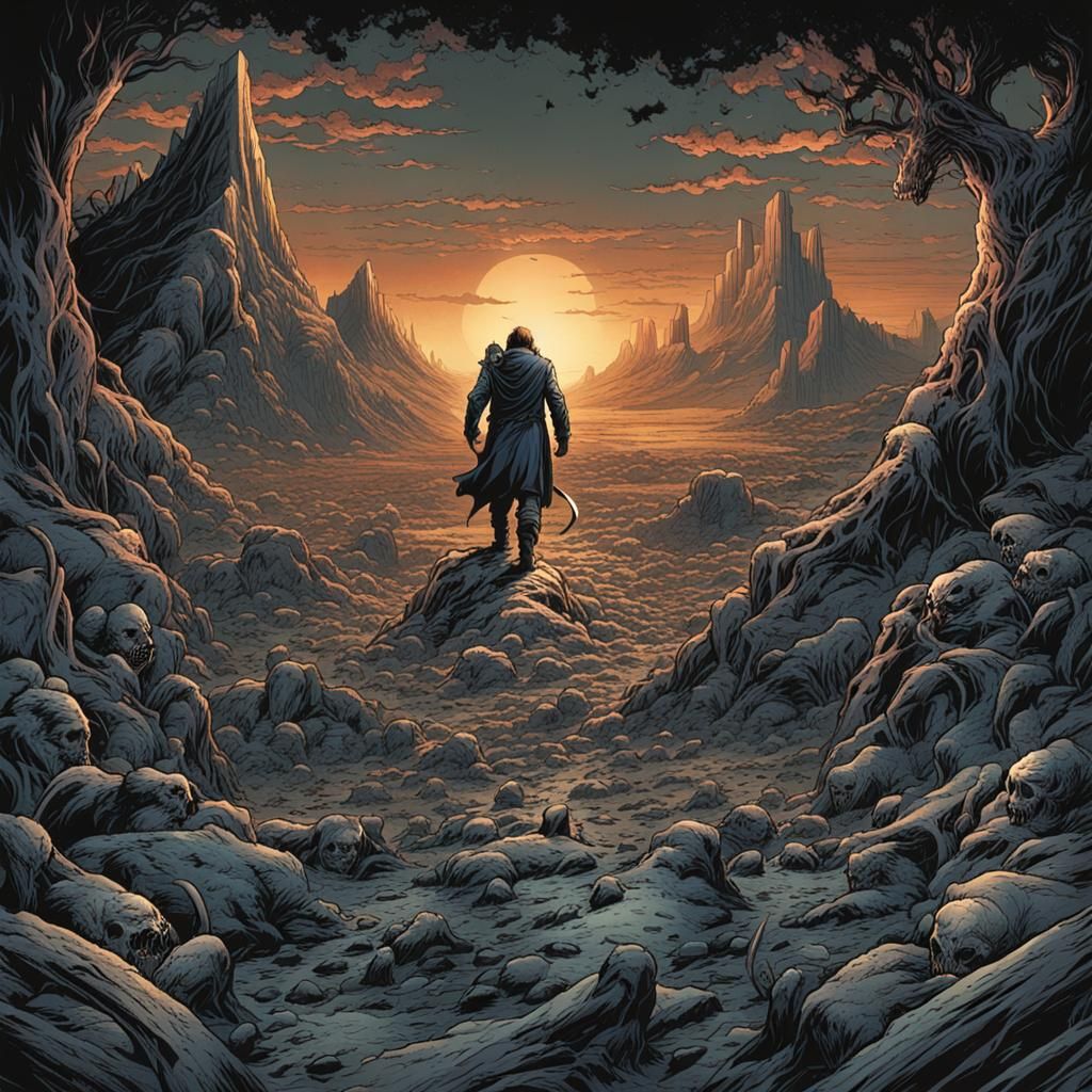 A dark apocalyptic world where demons return to the earth, w...