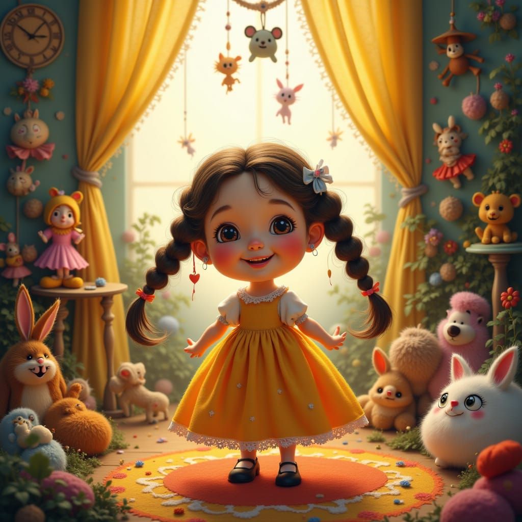 a little girl loves her bedroom decorated in the style of <lora:Wonderland:1.0>