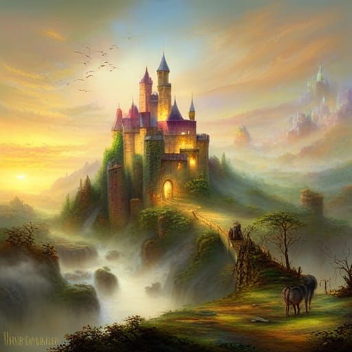 a giant castle in the clouds - AI Generated Artwork - NightCafe Creator