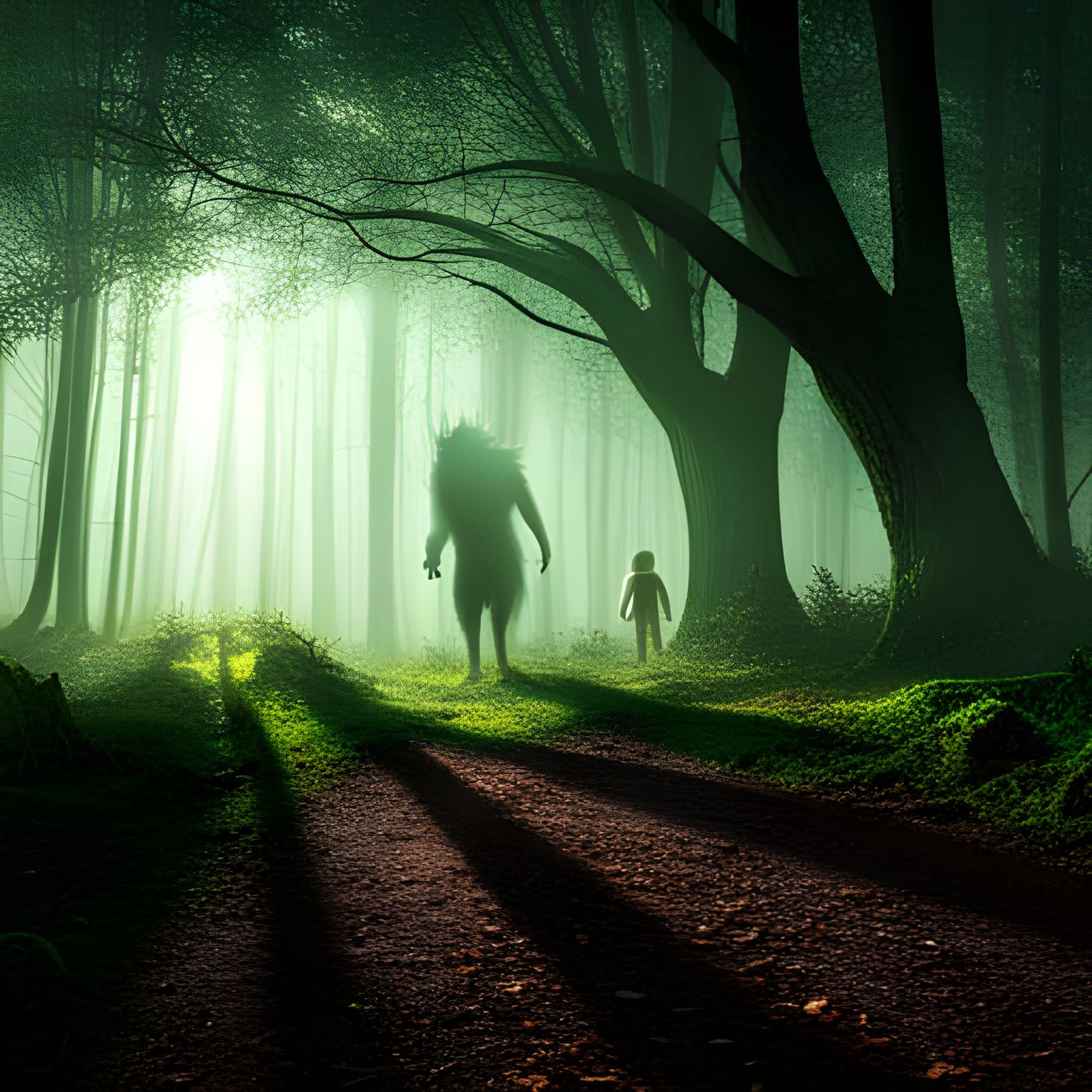 A Boy And His Monster Wondering Off Into The Woods