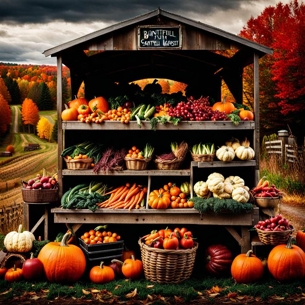 Bountiful Fall harvest New England roadside farm stand  by @ReeNee