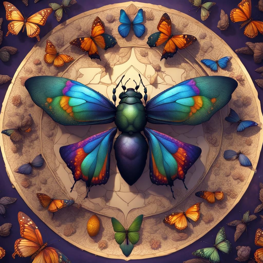 Beetle Butterfly Insect - AI Generated Artwork - NightCafe Creator
