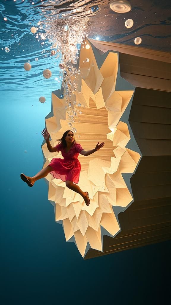 Dadaist Underwater Celebration with Inverted Illusion