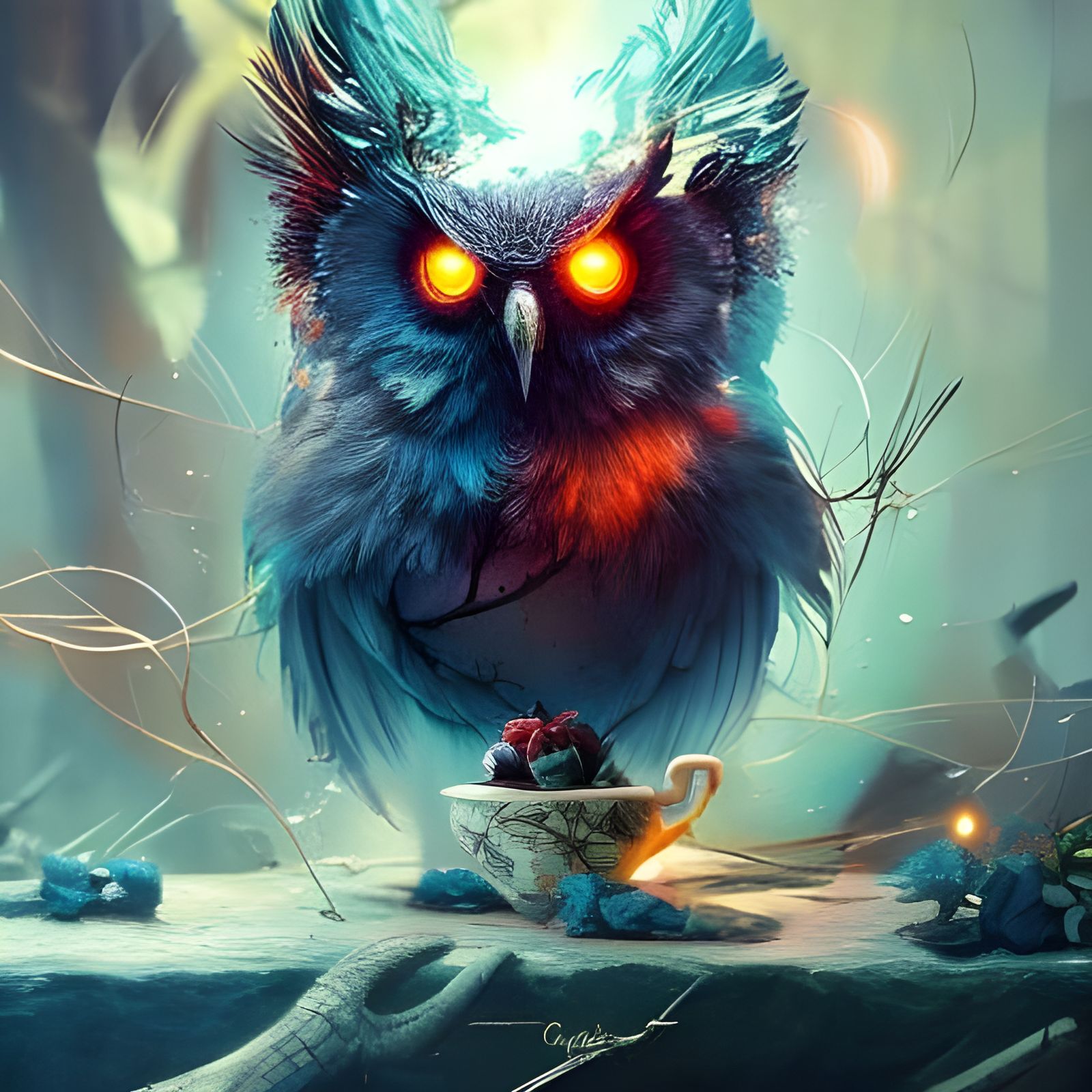Too many owls on NC made the Owl God very angry !  by @The Vrynn Paradox