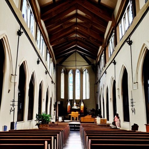sheet people in a church