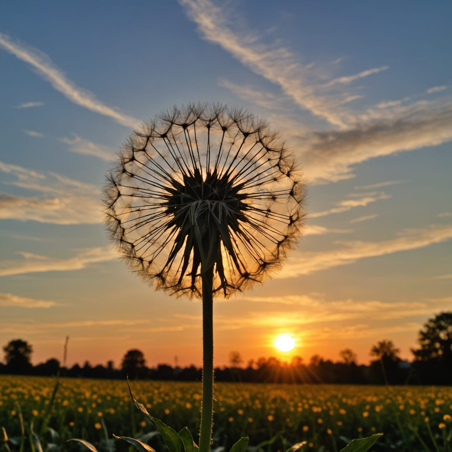 Dandelion sunset  by @Derpette