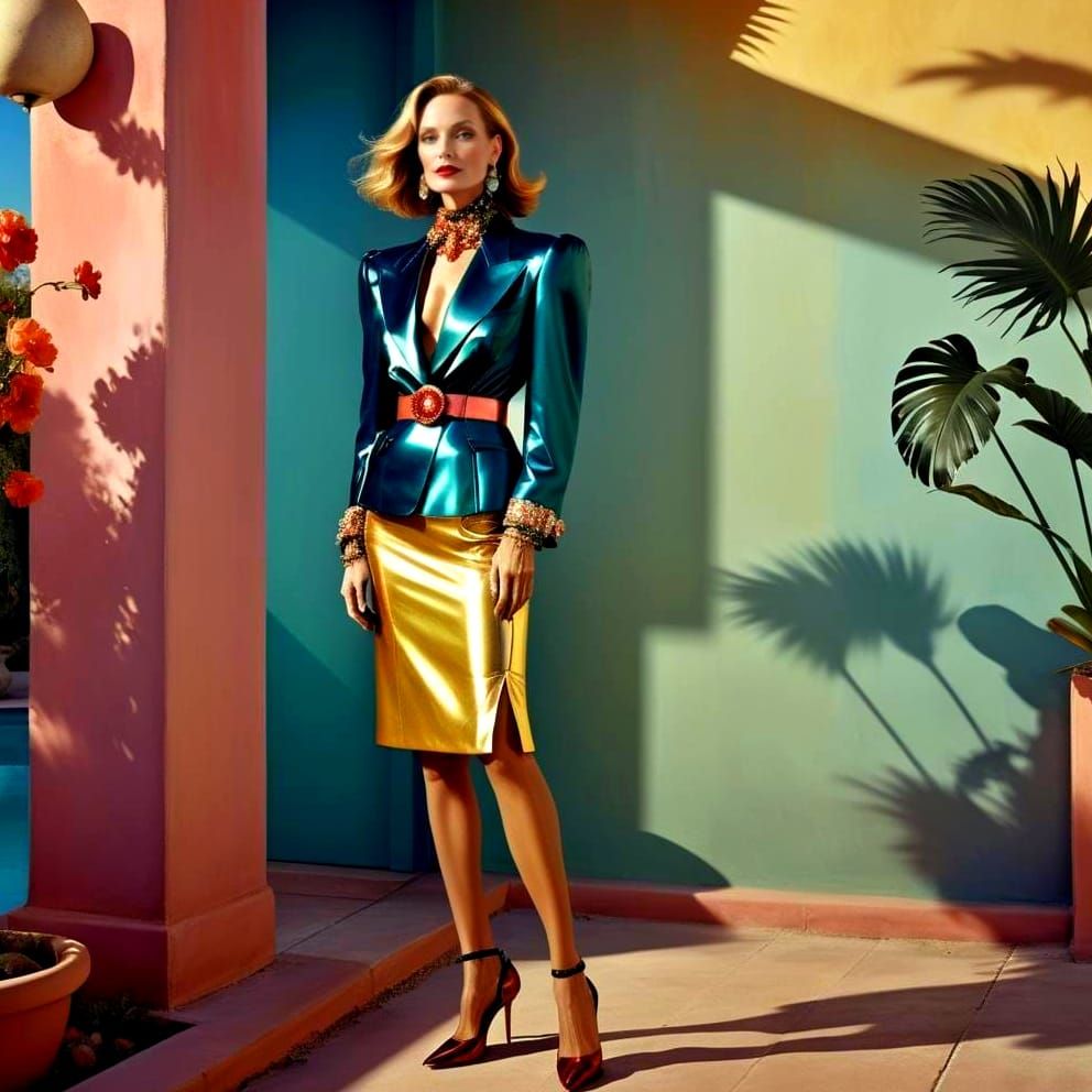 Sophisticated Woman's Portrait in Expressive Style