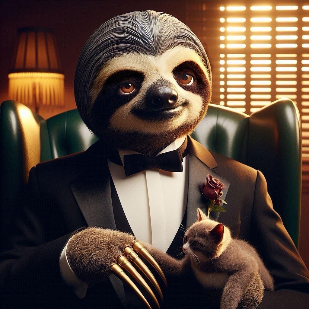 Marsloth Brando as Slothto Corleone, in “The Godfather”
