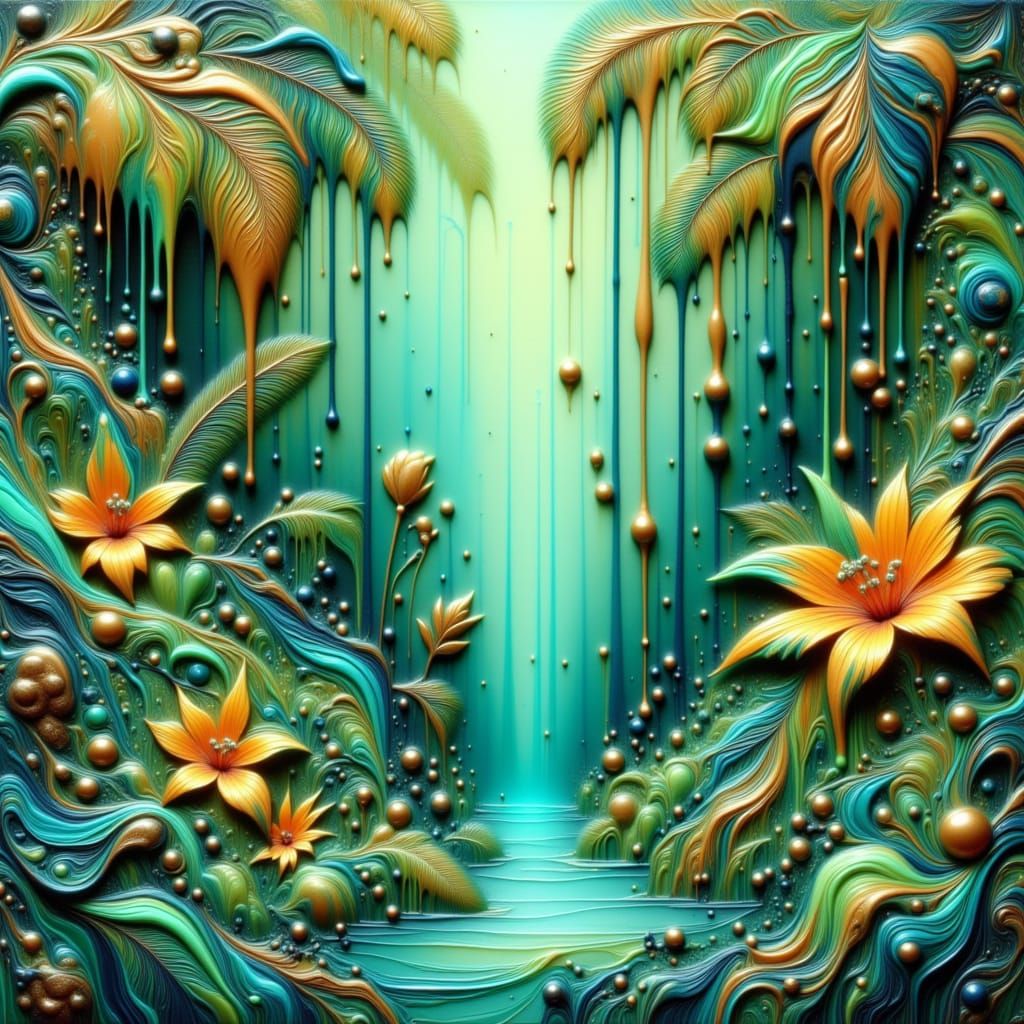 Teal and gold