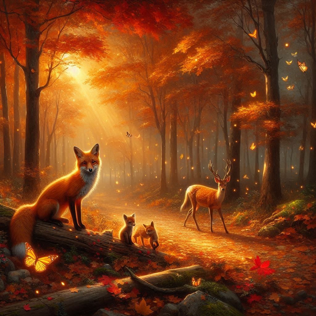 fall forest landscape.