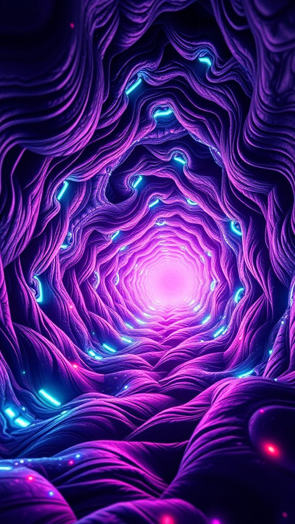 Elastic reality / warped and stretched, rough neon, biolumin...
