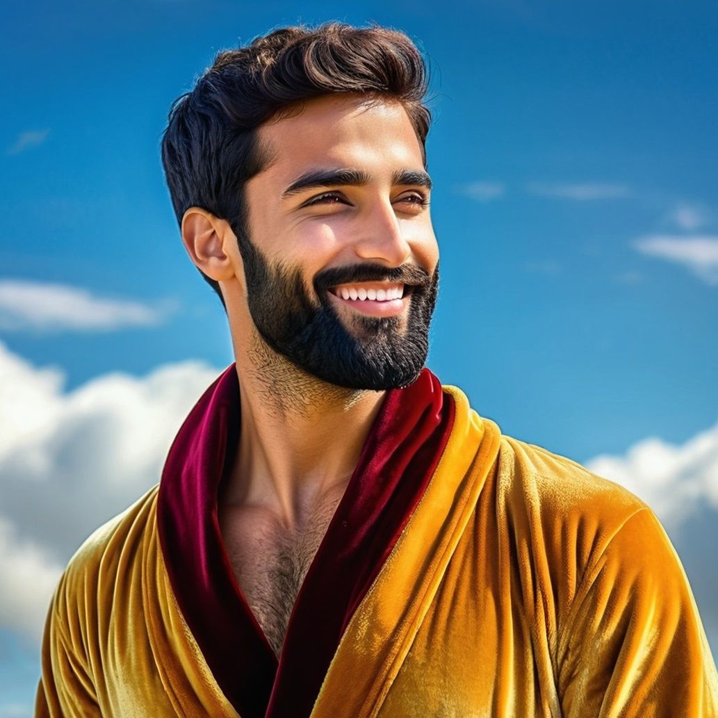 Handsome hirsute young man  with beard