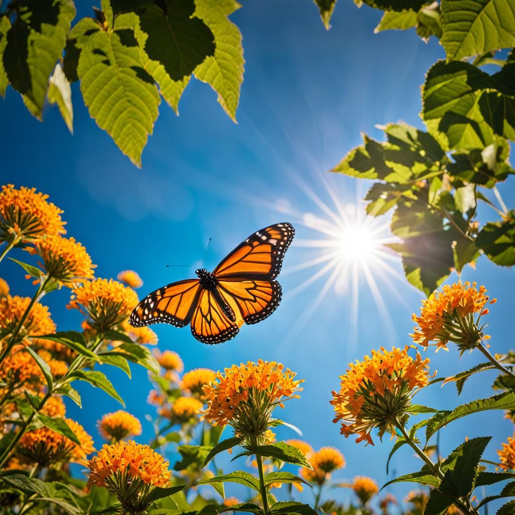 Monarch Butterfly In Flight