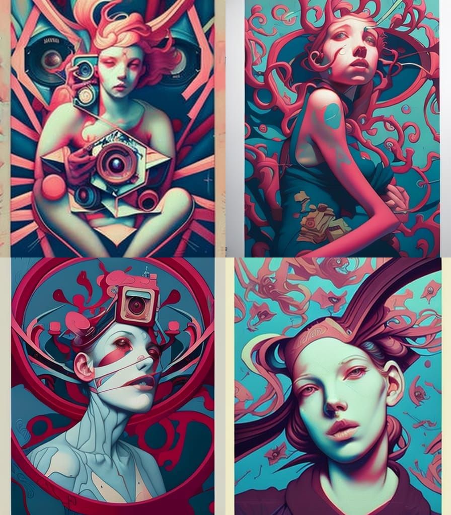 camera parts. poster. street art. James Jean. Peter Mohrbach...