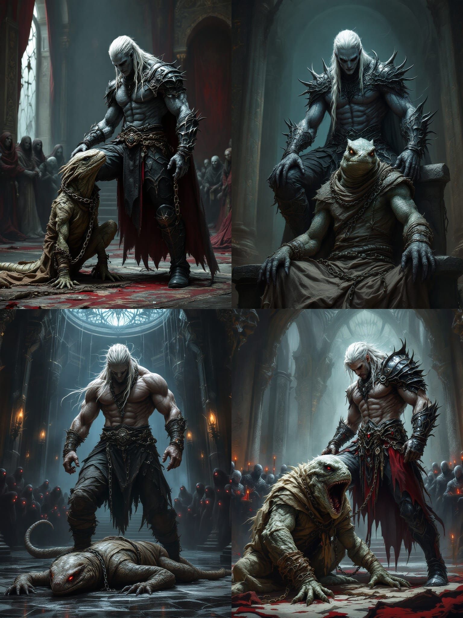 Dark Elf Warrior Dominates Drow Throne Room