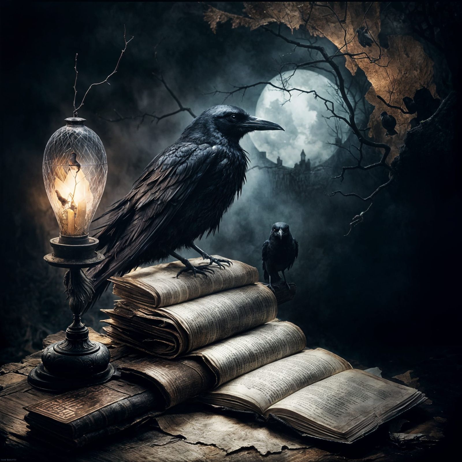 <lora:Dark:1.0> ” Quoth the Raven “Nevermore.”  by @Tony Gill