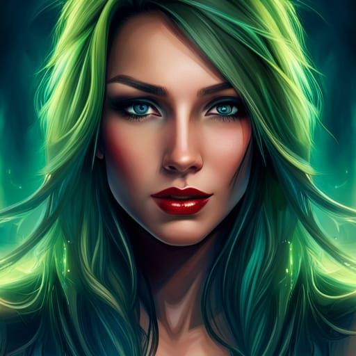 The Green Portrait! : r/nightcafe