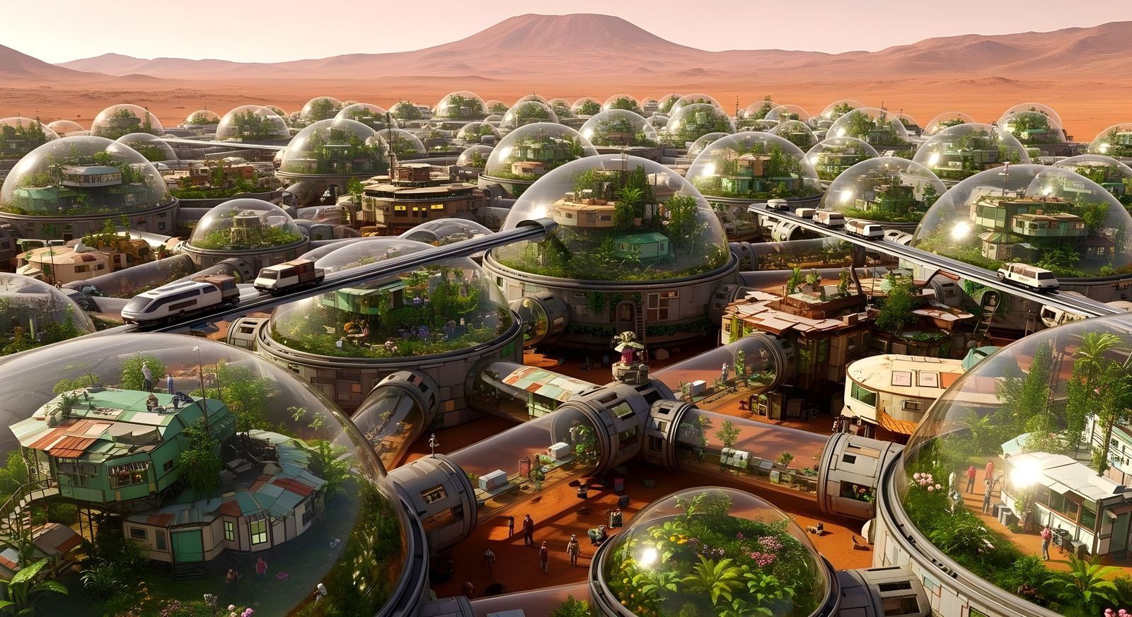 Olympus Mons Oasis City on Mars  by @Gary Murakami