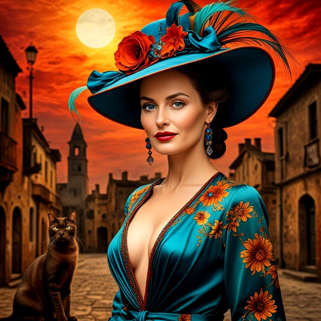 Enigmatic Lady in a Dreamlike Realm