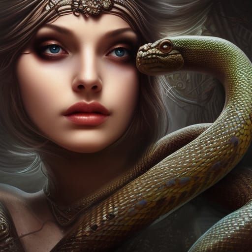 Snake Goddess - AI Generated Artwork - NightCafe Creator