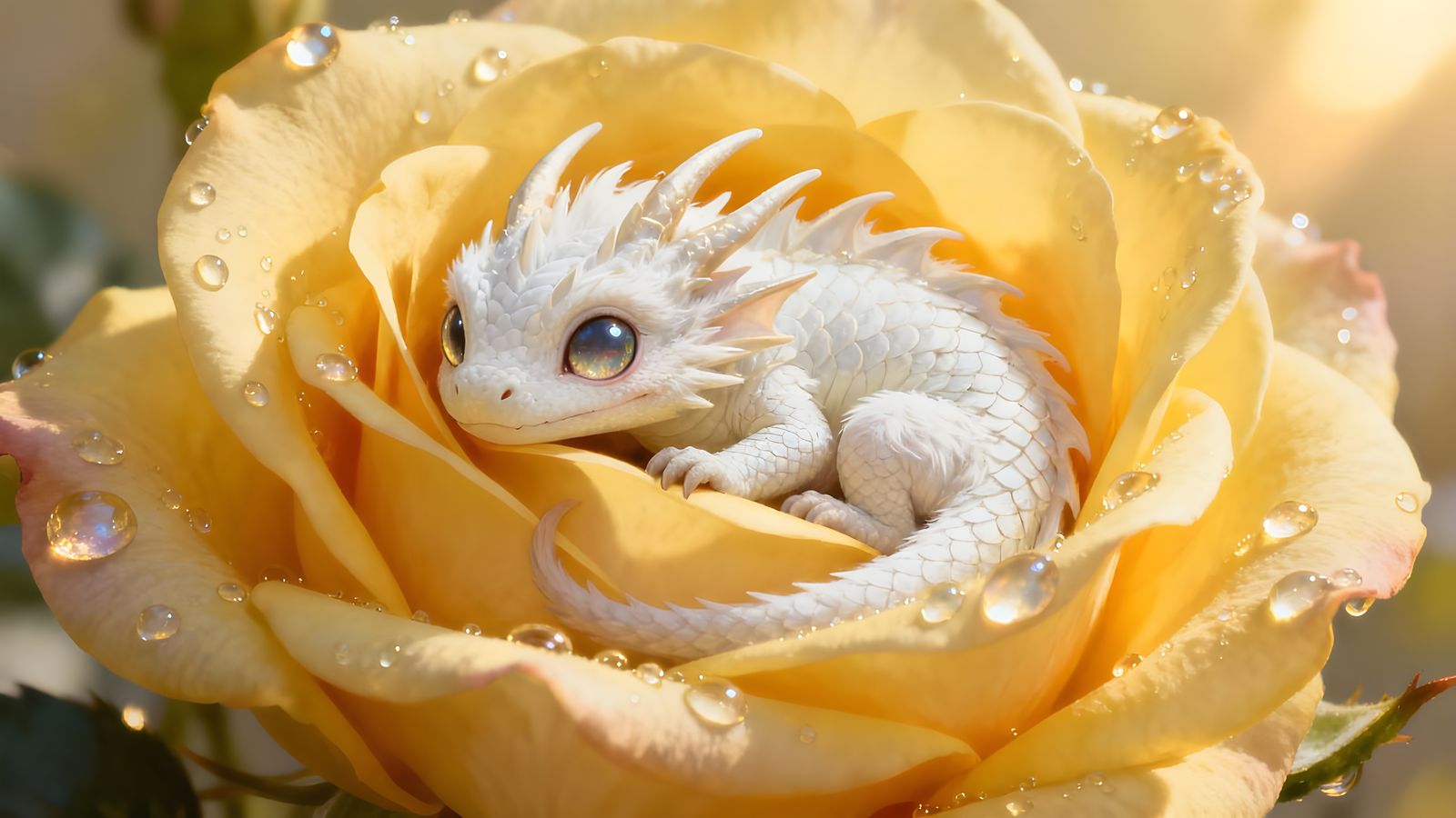 Nestled in a Yellow Rose  by @Inspector