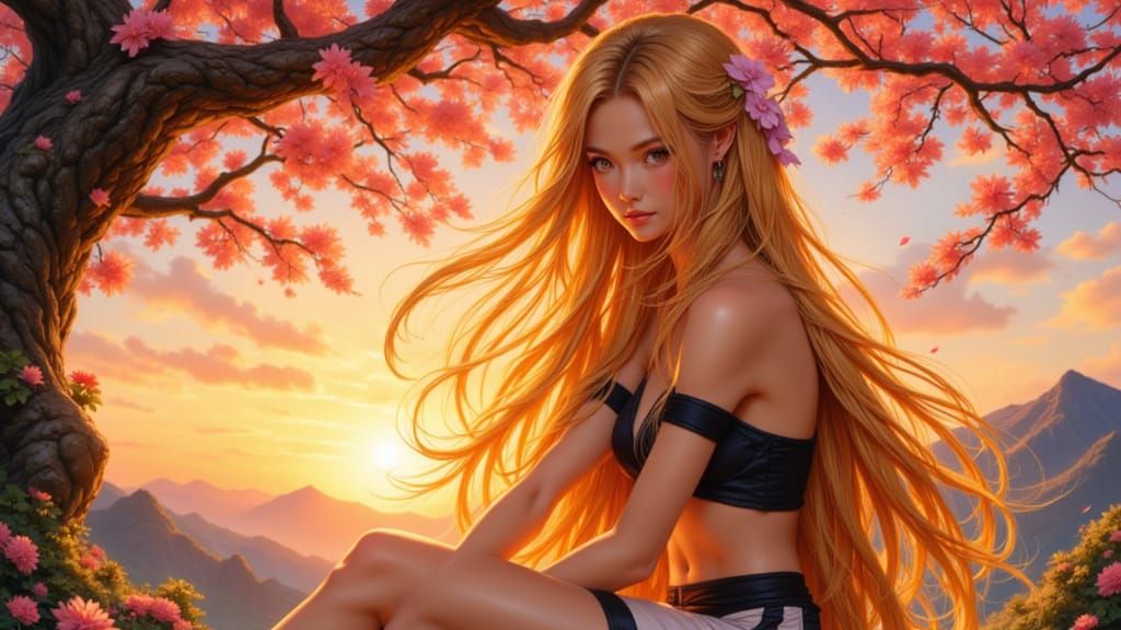 <lora:Hyperrealism Loves U:1.0> A female dragon-ball Z warrior of Asian descent, she has long golden glowing hair in the shape of the dragon...
