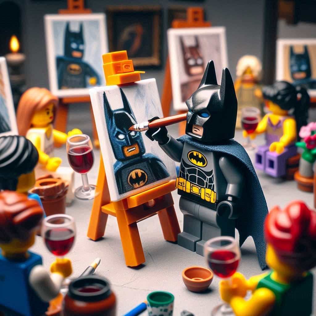 Lego Batman Joins a Wine and Sip Party