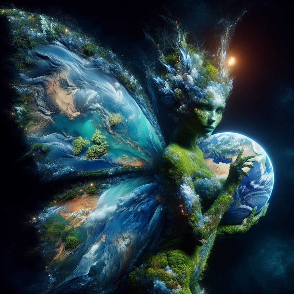 The Planet Earth Envisioned as a Fairy  by @Lady Anne