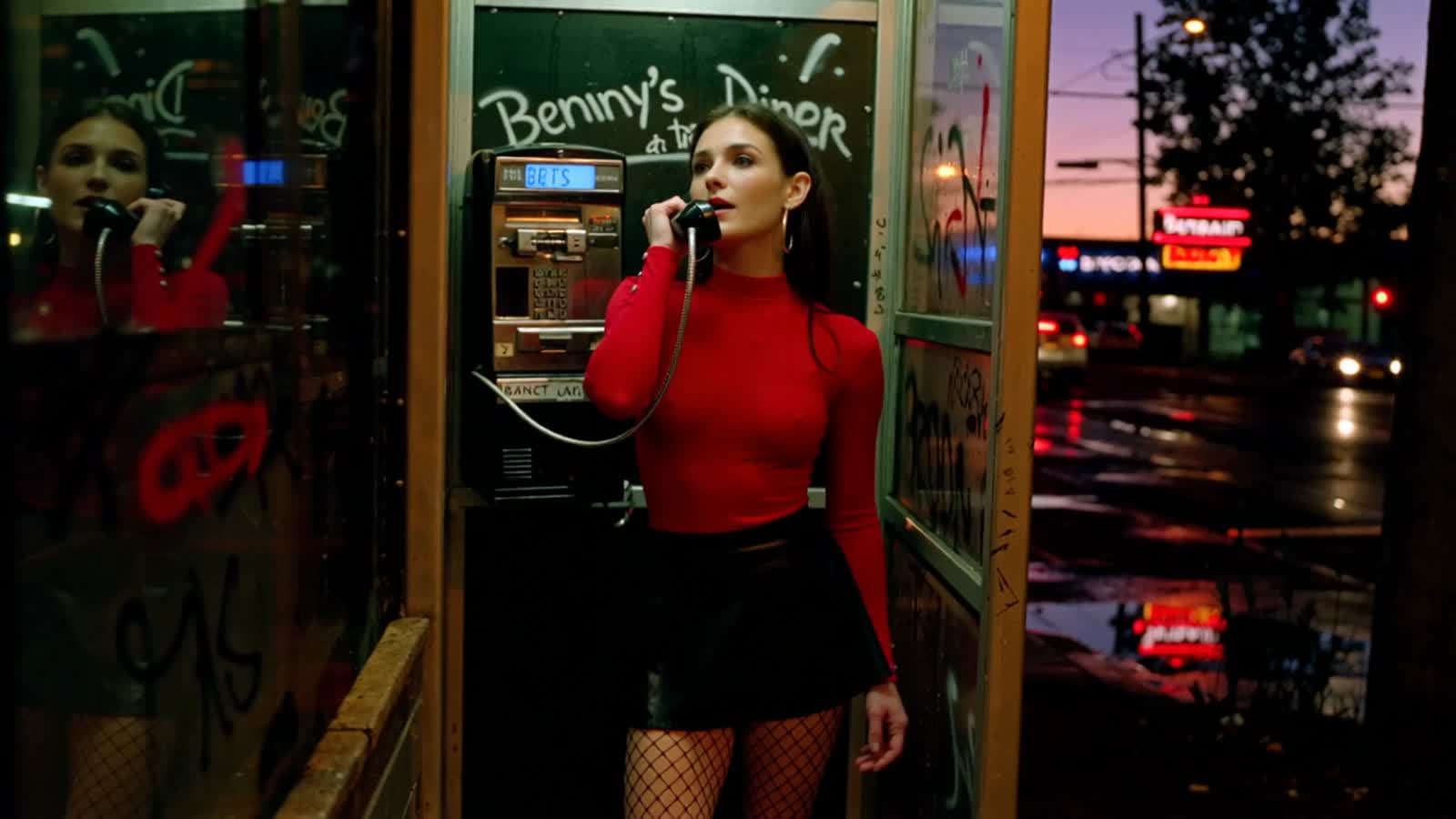 Same prompt and video

The broken payphone swallowed Sally's last quarter. The dial tone buzzed like trapped hornets aga...