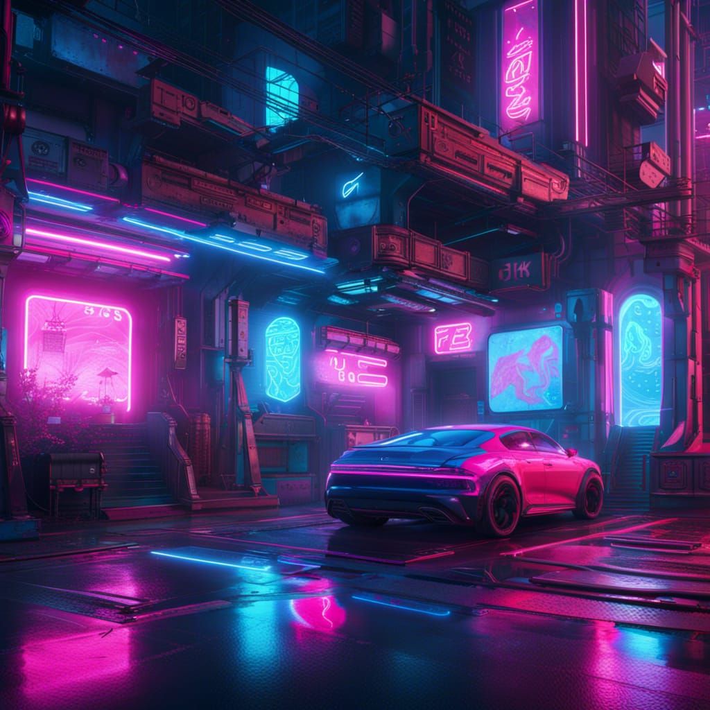 Neon City - AI Generated Artwork - NightCafe Creator