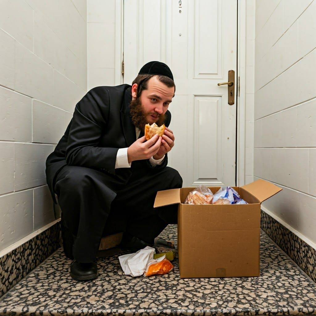 A Hasidic Man in Discomfort, Surrounded by Chametz