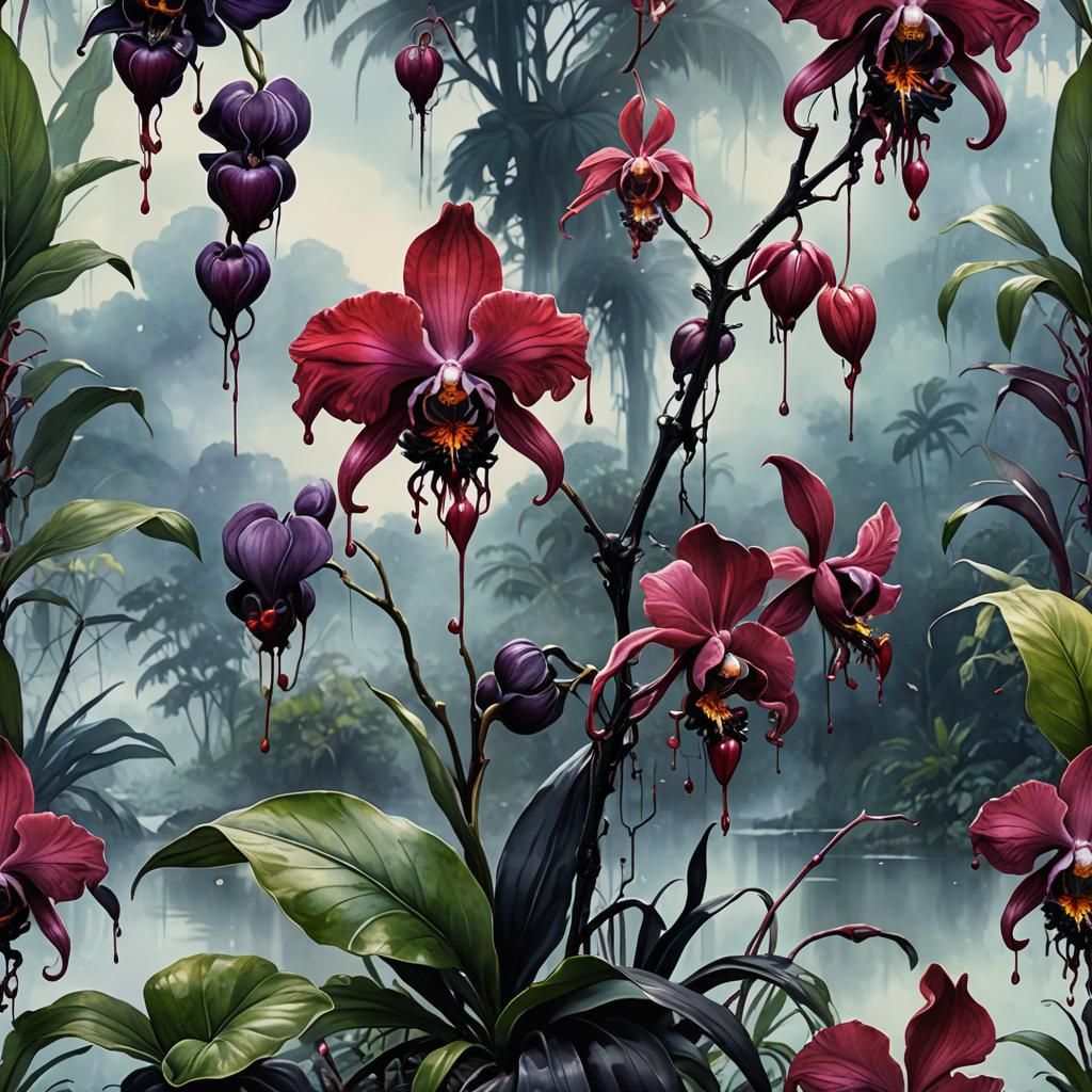 Bleeding Hearts of the Orchid  by @Elektra