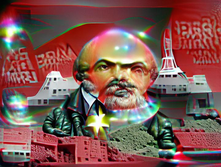 Marx Lenin bright future space