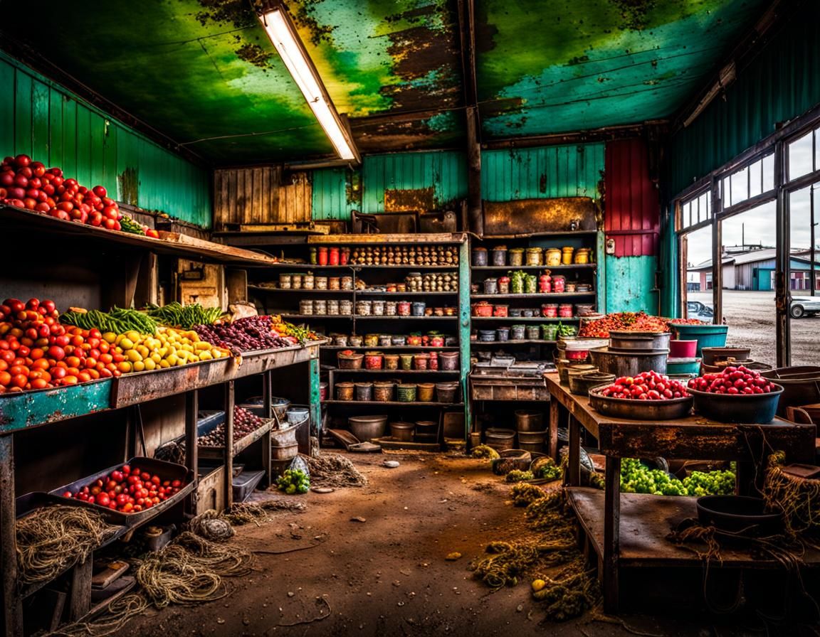 Abandoned Market - AI Generated Artwork - NightCafe Creator