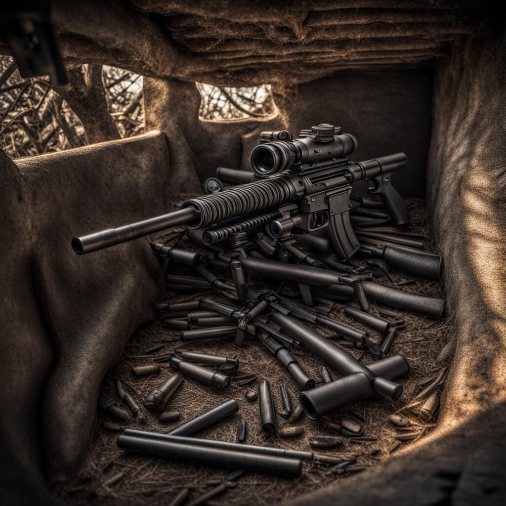 Machine gun nest AI Generated Artwork NightCafe Creator