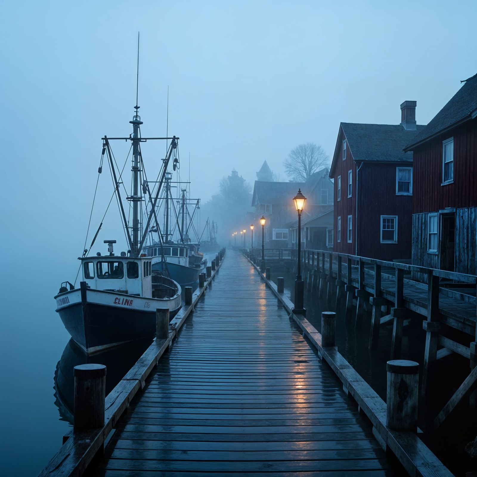 Misty Fishing Village  by @Brian Hall