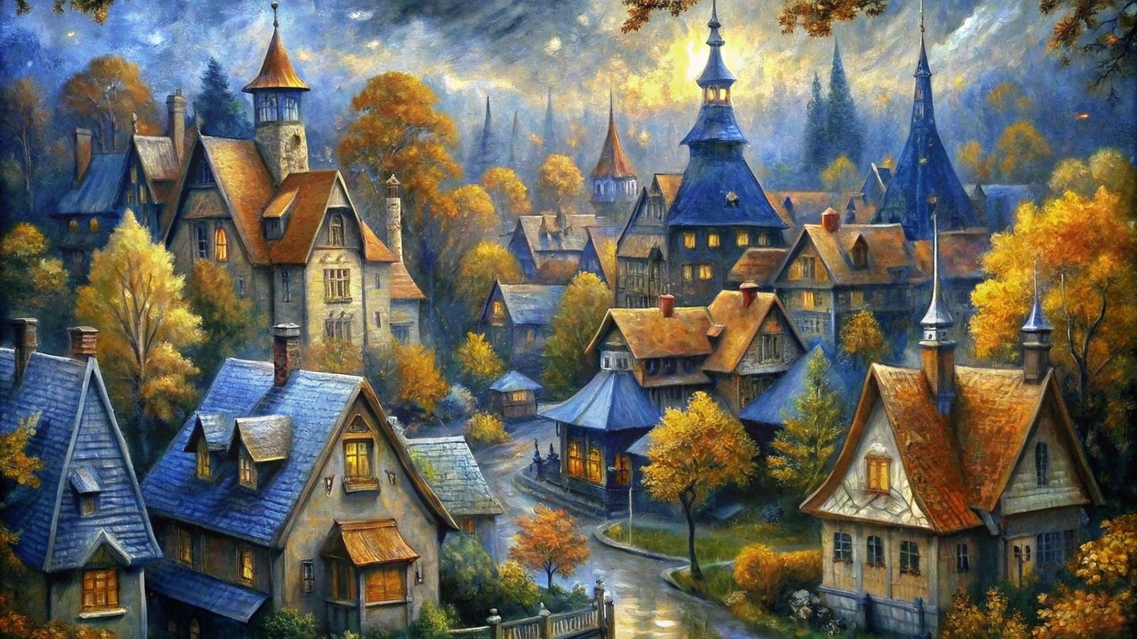 autumn in the small old town 4